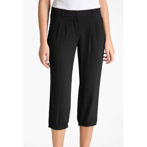 Eileen Fisher - Silk Georgette Crepe Button Cuff Silk Pants w/Fly Front, Med